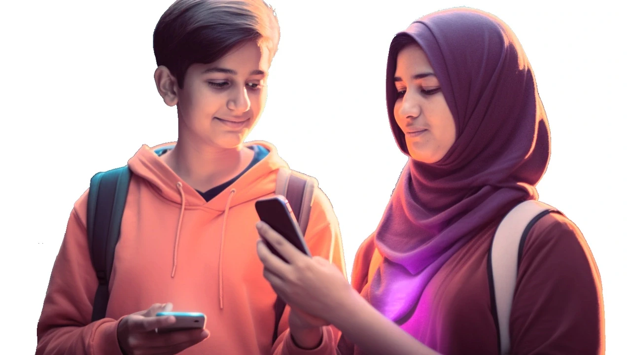 Parent reviewing a feedback email with her child