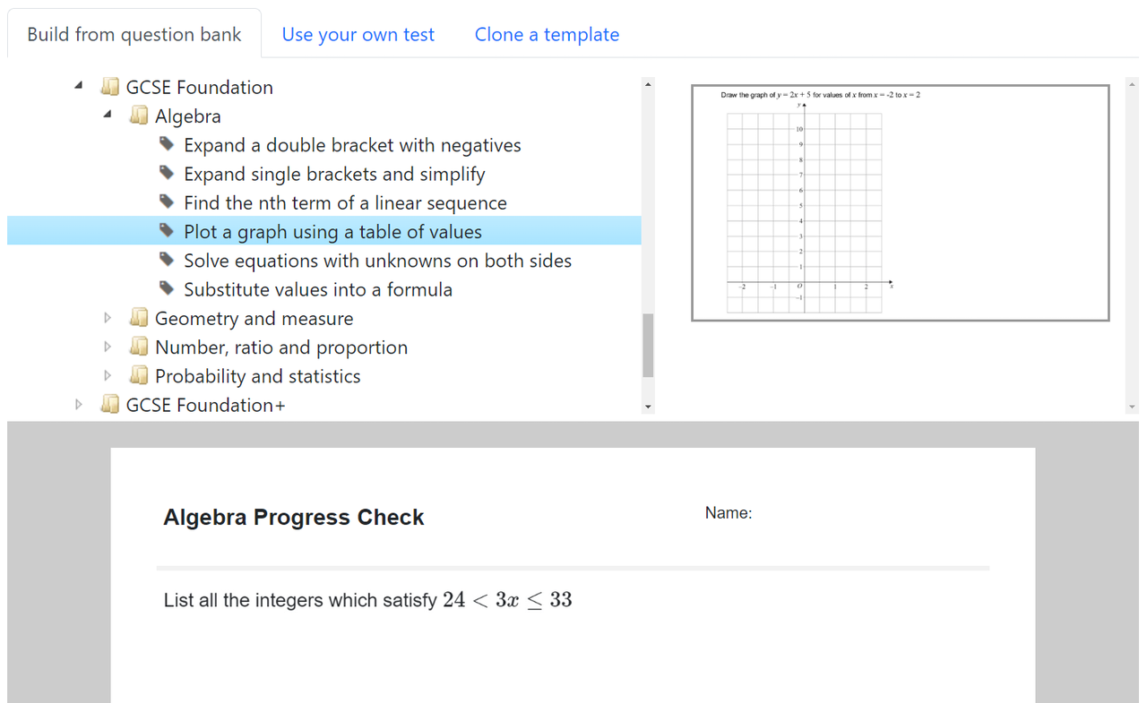 Screenshot of building from the Question Bank