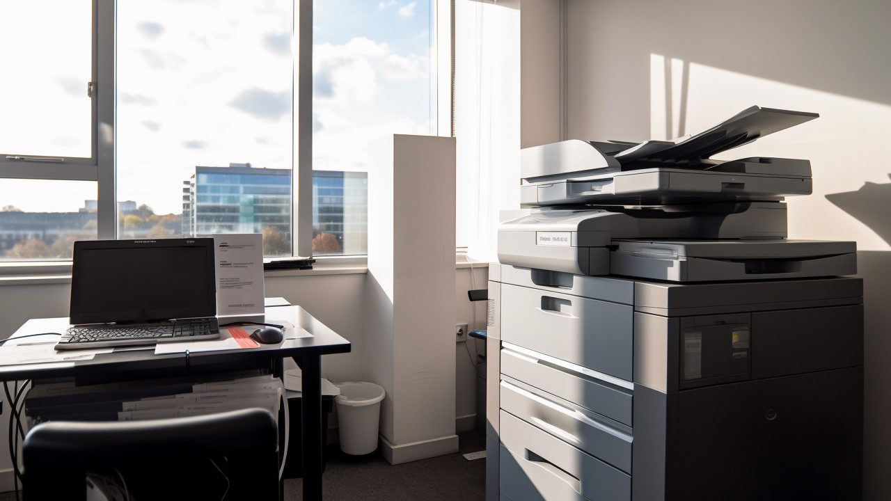 Photograph of an office photocopier